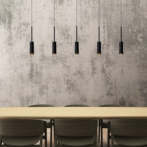 Lucide TUBULE - Pendelleuchten - LED - 5x7W 2700K - Schwarz - Atmosphäre 1